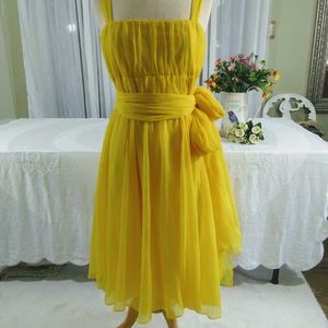 Bella Blue plus size 14w yellow sheer dress.